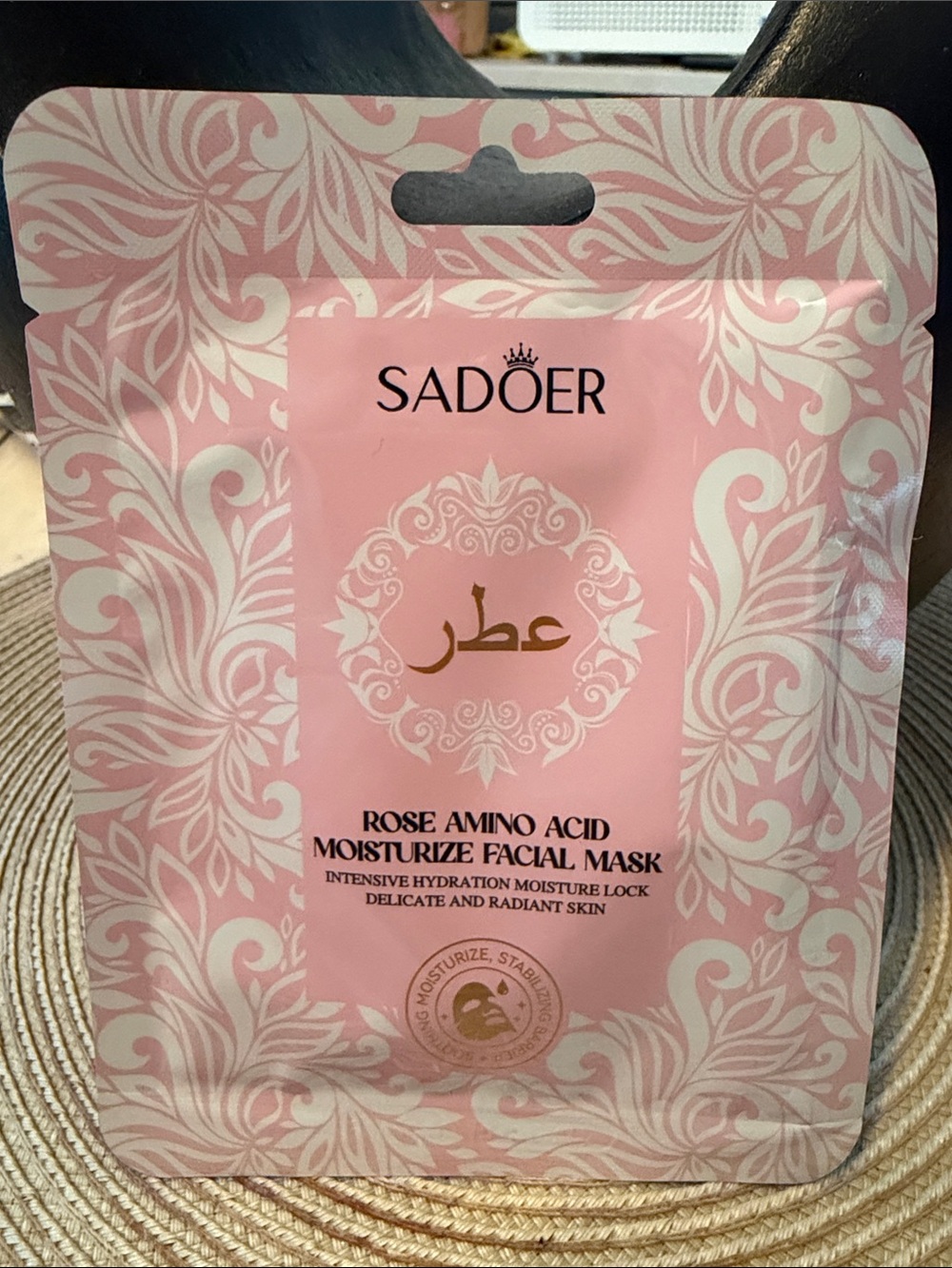SADOER Rose Amino Acid Moisturize Facial Mask - Pink 25ml New in Packet